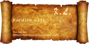 Kardics Lili névjegykártya